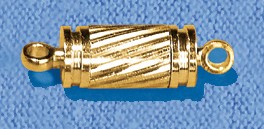 Magnetverschluss, gerillt, 5 x 10 mm, gold, 2 Stück