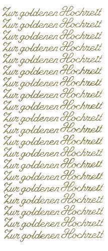 Stickerbogen, Goldene Hochzeit, gold, 10 x 23 cm