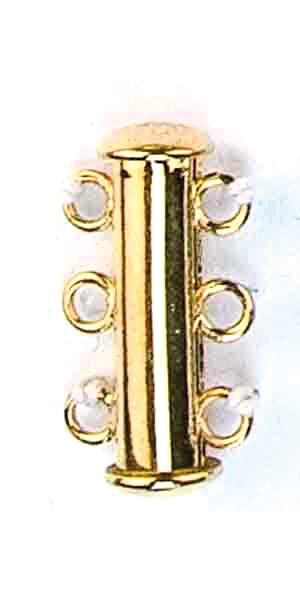 Magnetverschluss, 3-reihig, 18 mm, goldfarbig
