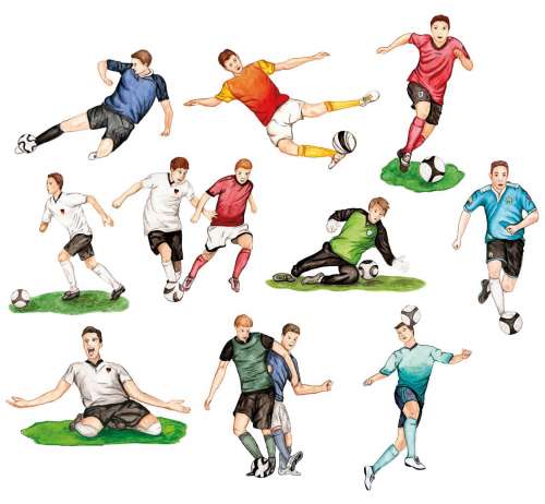 3D-Stanzmotive Fußballer, gestanzt, 10 Motive, 5 - 11 cm