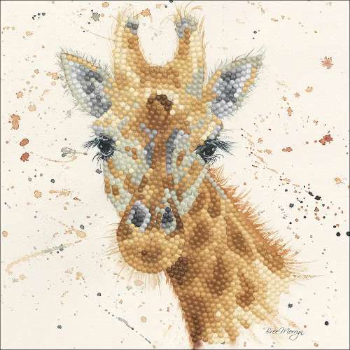 Diamond Painting Grußkarte, Giraffe, 18x18 cm