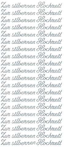 Stickerbogen, Silberne Hochzeit, silber, 10 x 23 cm