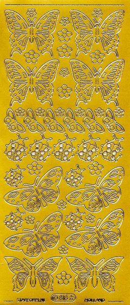 Stickerbogen, Schmetterlinge & Käfer, 10 x 23 cm