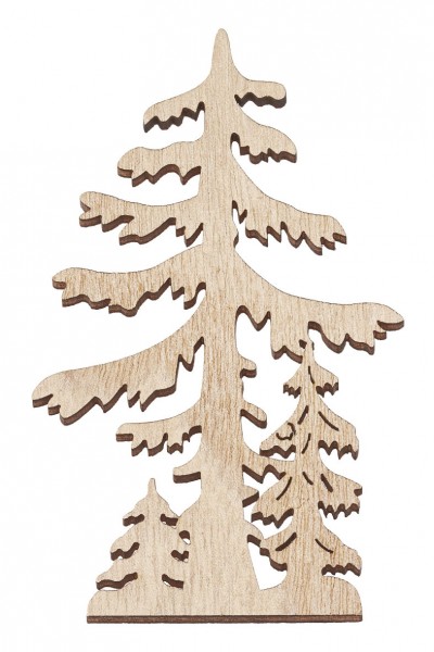 Baum-Set, 10 cm, 2 Stück, Holz