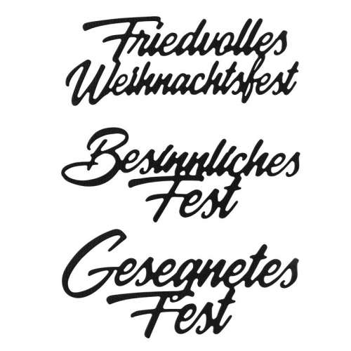 Stanzschablonen-Set, Gesegnetes Fest, 3-teilig, 8 x 3 - 8 x 3,8 cm