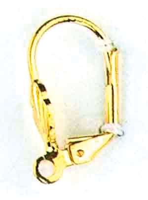 Ohrhaken mit Verschluss, 18 mm, goldfarbig, 2 Stück, Brisuren