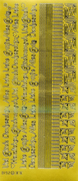Stickerbogen, Text-Bordüren-Mix, 10 x 23 cm