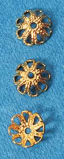 Filigran-Perlkappen, 6 mm, goldfarbig, 30 Stück