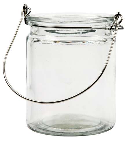 Glas-Laterne, zylindrisch, klarglas, Ø 7,6 cm, Höhe 10 cm