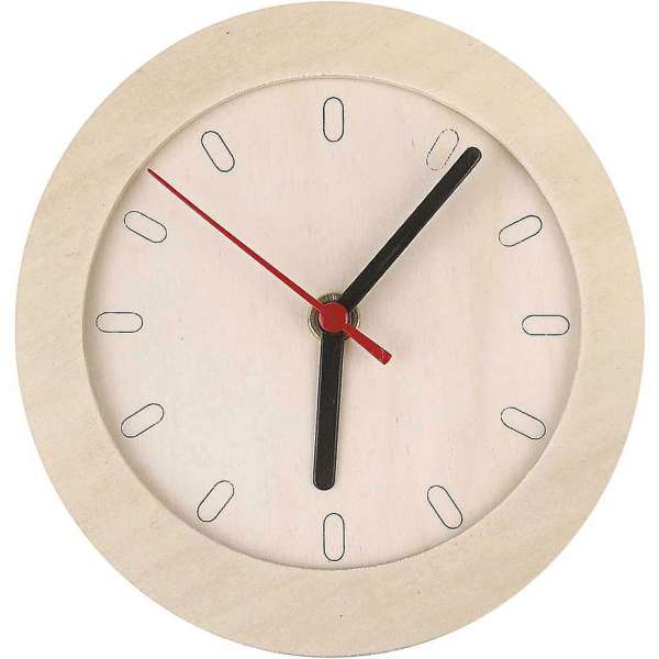 Uhrset mit Holzrahmen und Uhrwerk, Ø 15 cm