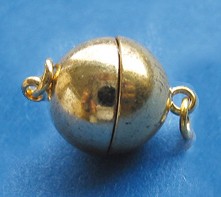 Magnetverschluss, rund, glatt, 10 mm, gold