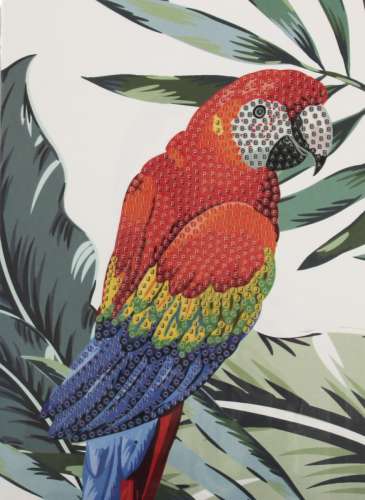 Diamond Painting - Karten-Set, Papagei, 18 x 13 cm, inklusive Werkzeug, Umschlag und Steinchen