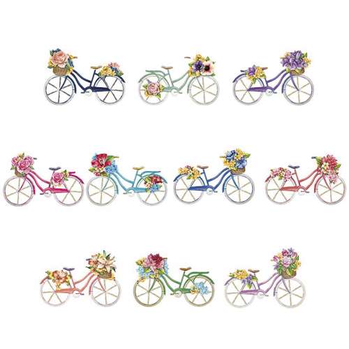3D-Stanzmotive Fahrräder, gestanzt, 10 Motive, 9 - 13,5 cm