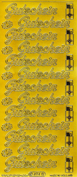 Stickerbogen, Gutschein, 10 x 23 cm