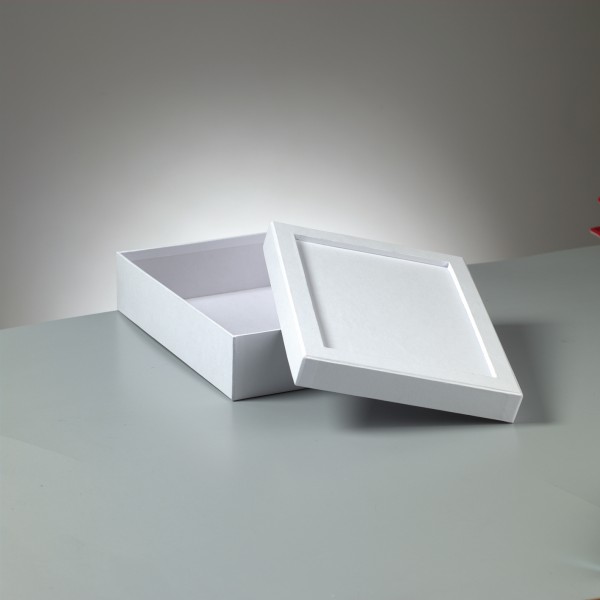 Pappmaché-Box, Rechteck, weiß, 20 x 15 x 6 cm