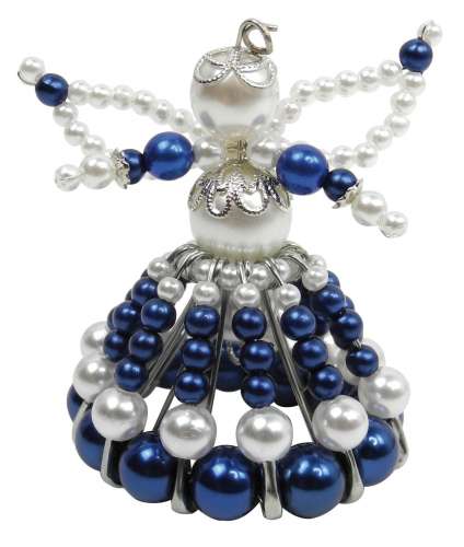 Bastel-Set, Perlenengel, blau, ca. 7cm, mit Anleitung
