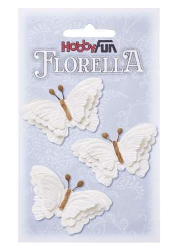 Florella Schmetterlinge aus Maulbeerpapier, 6 cm, 3 Stück