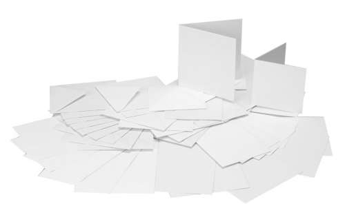 Karten-Set, weiß, 25 Karten + 25 Umschläge, 20,5 x 20,5 cm