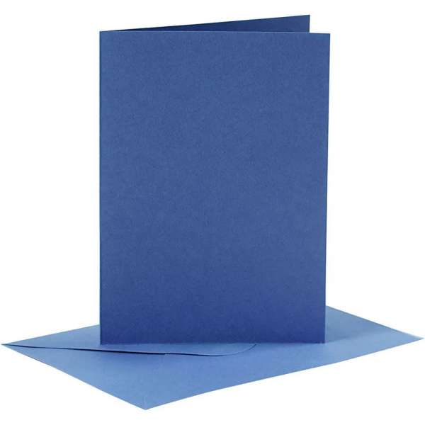 Karten Set mit Kuvert, blau, A6