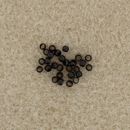 Quetschperlen, 2 mm, schwarz, 200 Stück