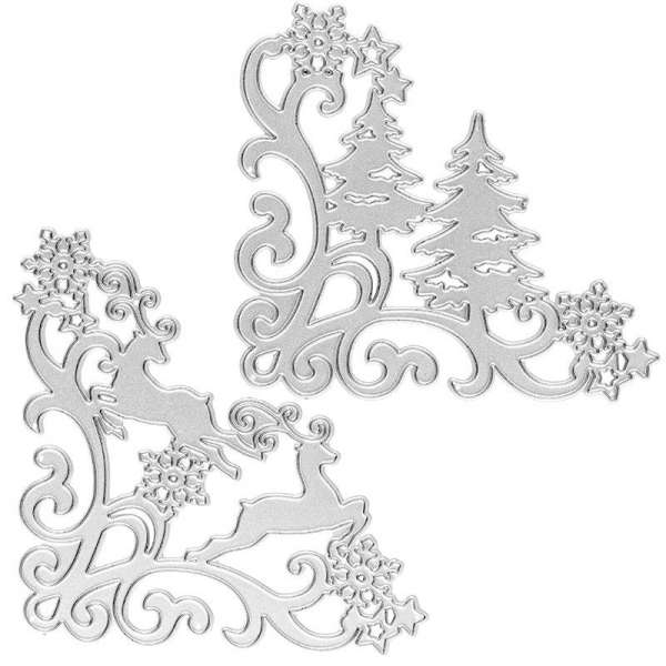 Stanzschablonen-Set, Weihnachtsecken, 2-teilig, 9,4 x 8,6 + 9,2 x 9,1 cm