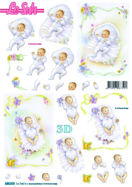 3D-Stanzbogen, A4, Baby