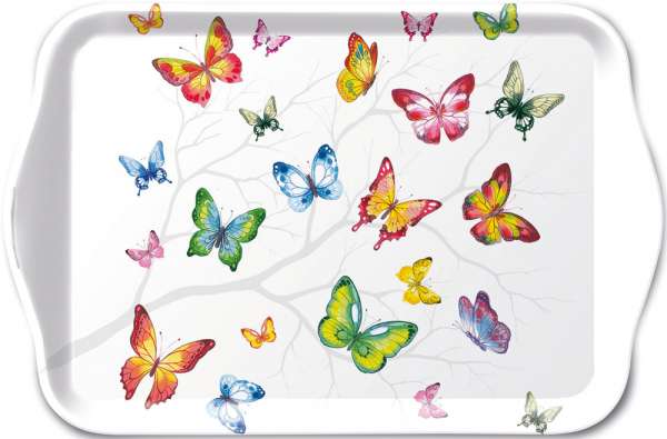 Design-Tablett, Schmetterlinge, Kunststoff, 13 x 21 cm