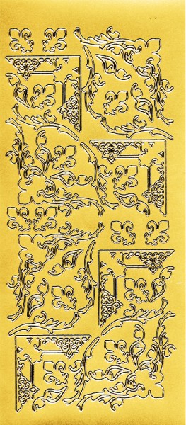 Stickerbogen, Ecken mit Schnörkel, 10 x 23 cm