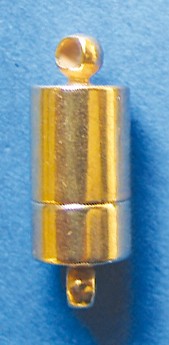 Magnetverschluss, Walze, 12 x 7 mm, 2 Stück, goldfarbig