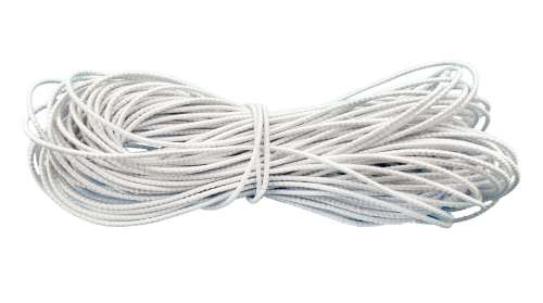 Hutgummi, weiß, Ø 1 mm, 10 Meter, elastisch und strapazierfähig