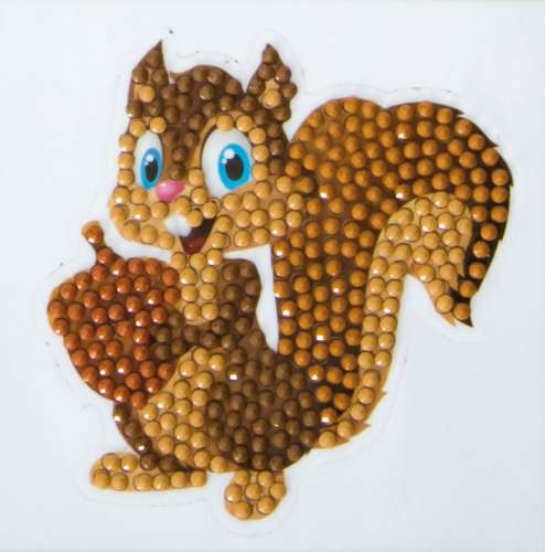 CRYSTAL ART - Sticker, Eichhörnchen, 9 x 9 cm, selbstklebend, inklusive Werkzeug