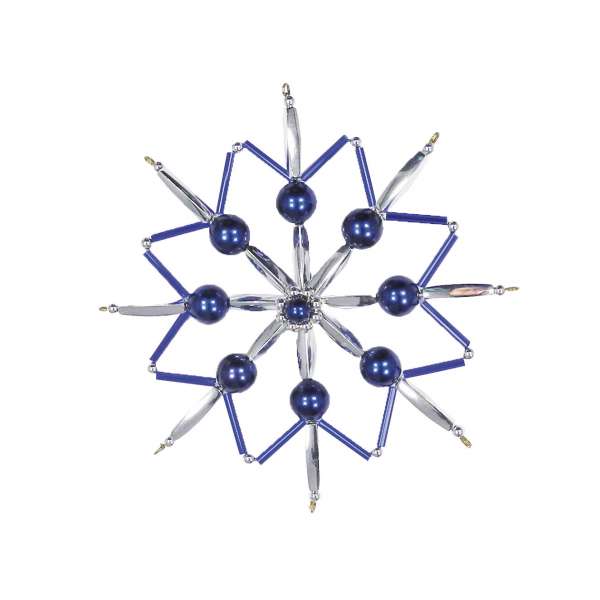 Bastelset, Weihnachtsstern, blau-silber, Ø 12 cm, mit Anleitung