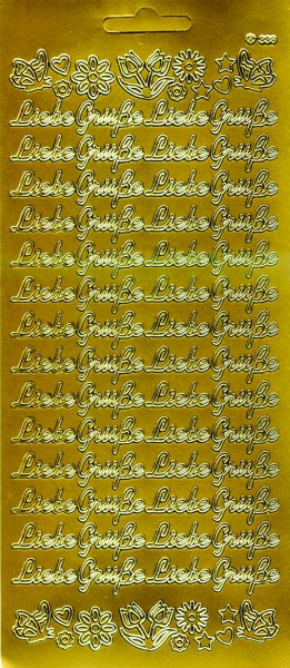 Stickerbogen, Liebe Grüße, 10 x 23 cm