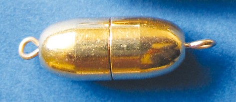 Magnetverschluss, Olive, 12 x 5 mm, goldfarbig, 2 Stück
