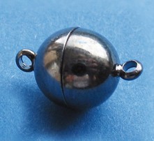 Magnetverschluss, rund, glatt, 10 mm, anthrazit