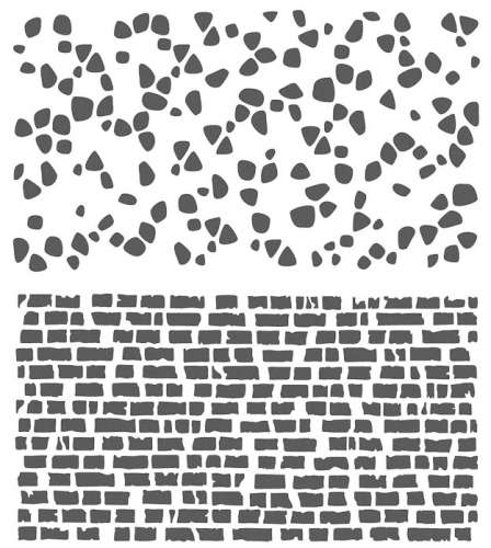 Schablone, Sterne + Mauer, 7,5 x 14 cm