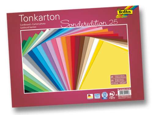 Tonkarton-Set, 220 g/qm, 25 Bogen, farbig sortiert