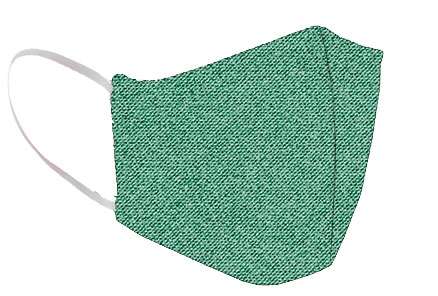 Mund-Nasen-Maske, grün melange, Interlock-Stoff, 100% Polyester, Größe L