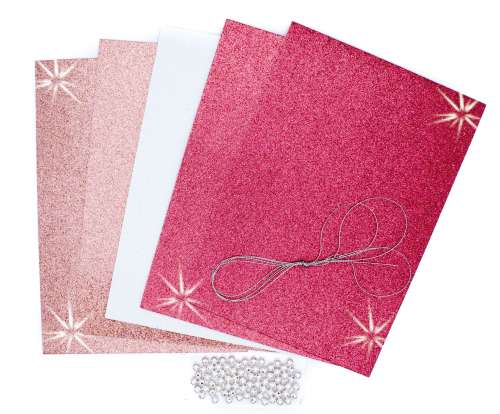 Glitter Foam Christmas-Set 4, für 4 Kugeln, rosa-pink
