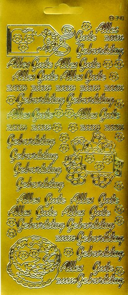 Stickerbogen, Alles Gute zum Geburtstag, 10 x 23 cm