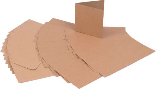 Kraftpapier-Mini-Karten-Set, 50-teilig, 10,2 x 10,2 cm, 300g/qm²
