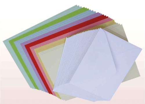 Mini-Karten-Set mit Umschlägen, 48-Teile, 24 Karten 14,8x10,5 cm + 24 Umschläge