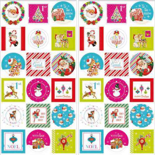 Stickerbogen-Set, Love Santa, Bogengröße 19,7x10 cm, 36 Sticker (2 Bogen)
