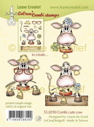 Silikonstempel-Set, süße Kühe , 14-teilig, 1x1 -4,5 x 5,5 cm