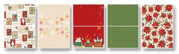 Design Doppelkarten Set, A6, Weihnachten, 25 Karten + 25 Umschläge