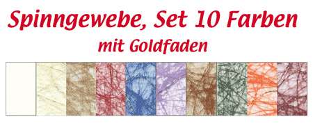 Spinngewebe-Set, 20 x 30 cm, mit Goldfaden