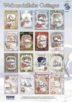Grußkarten-Set, Weihnachtliche Schneehütten, für 16 Karten