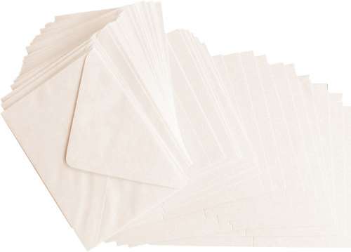 Karten-Set, 13,5 x 13,5 cm, elfenbein, geprägt, 25 Umschläge + 25 Karten