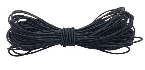 Hutgummi, schwarz, Ø 2 mm, 5 Meter, elastisch und strapazierfähig