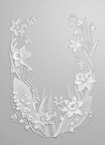 3D-Embossing Folder, A6, Blumenrahmen 2, Kunststoff, 10,5 x 14,8 cm